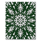 Green White Snowflake Mandala Rug