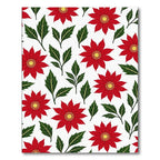 Vibrant Red Floral Leaf Medallion Rug