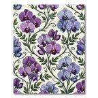 Elegant Violet Orchid Botanical Trellis Rug