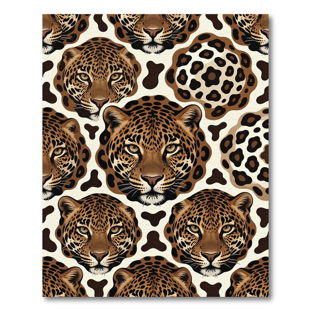 Stunning Golden Leopard Face Animal Skin Rug