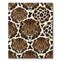 Stunning Golden Leopard Face Animal Skin Rug