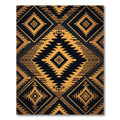 Golden Aztec Diamond Geometric Rug