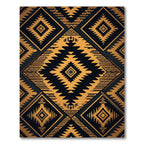 Golden Aztec Diamond Geometric Rug