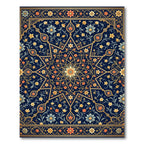 Midnight Navy Star Bloom Medallion Rug