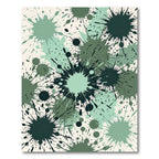 Green Splatter Burst Abstract Rug