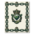 Emerald Crowned Heart Linked Chain Rug