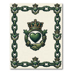 Emerald Crowned Heart Linked Chain Rug