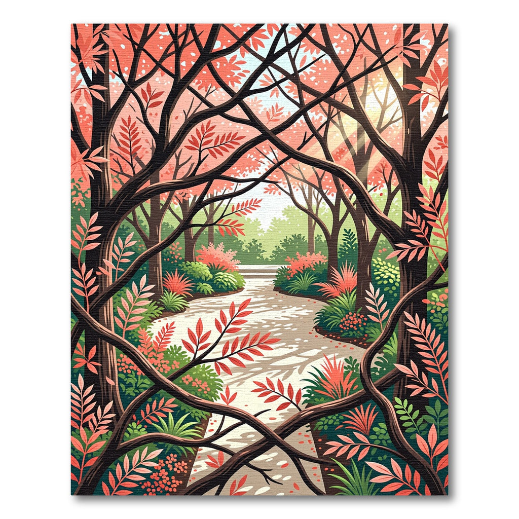 Coral Canopy Forest Path Rug