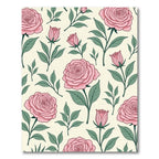 Pastel Pink Rose Garden Pattern Rug