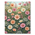 Soft Pastel Cosmos Field Floral Meadow Rug