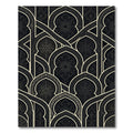 Ornate Black and Gold Archway Mosaic Rug