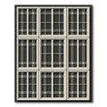 Modern White Grid Window Arrangement Rug