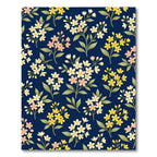 Light Yellow Pink Floral Branches Navy Rug
