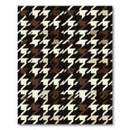 Brown Cream Houndstooth Geometric Accent Rug