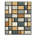 Earthy Stone Brickwork Rectangles Rug