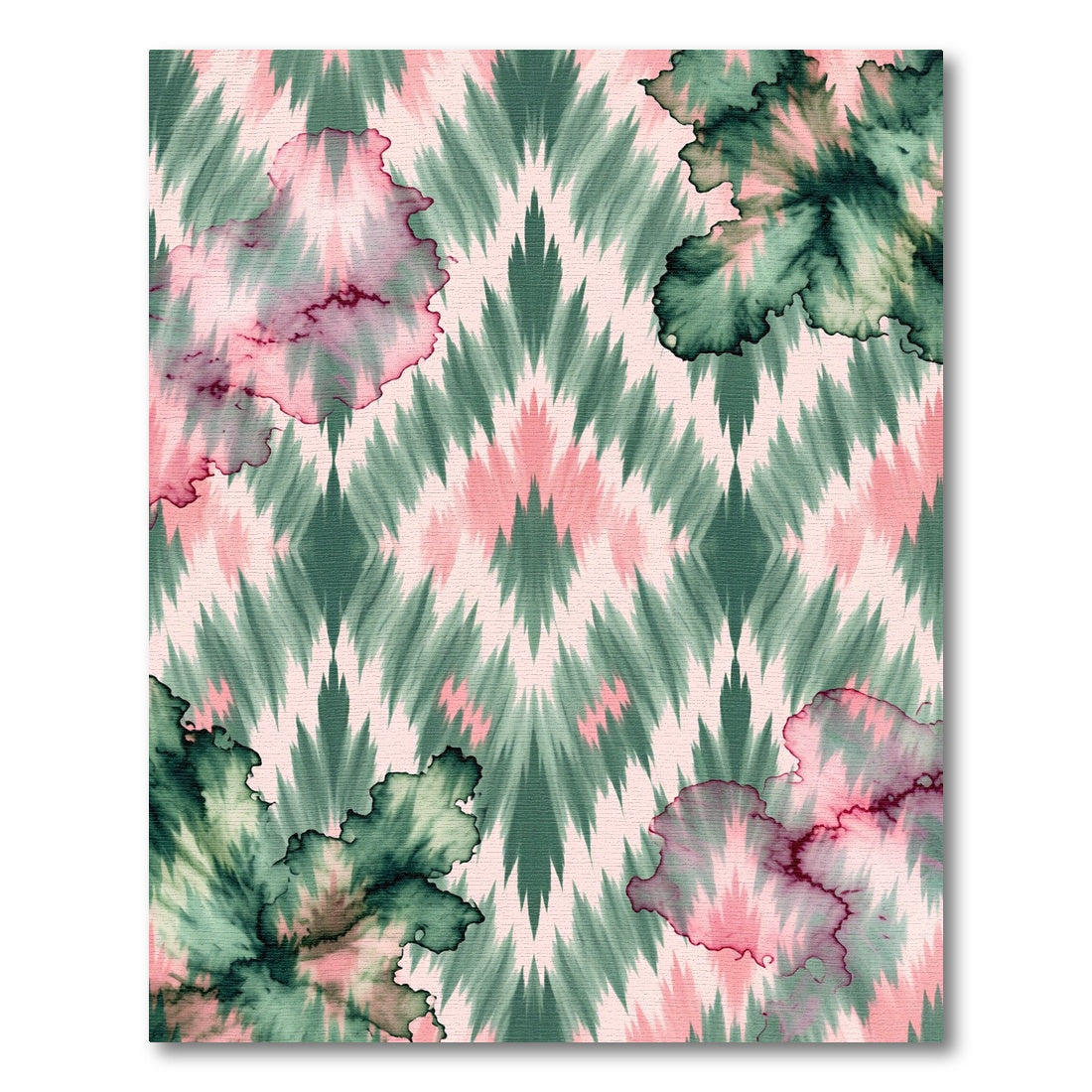 Abstract Ink Wash Diamond Rug