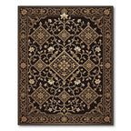 Ornate Golden Floral Arabesque Rug