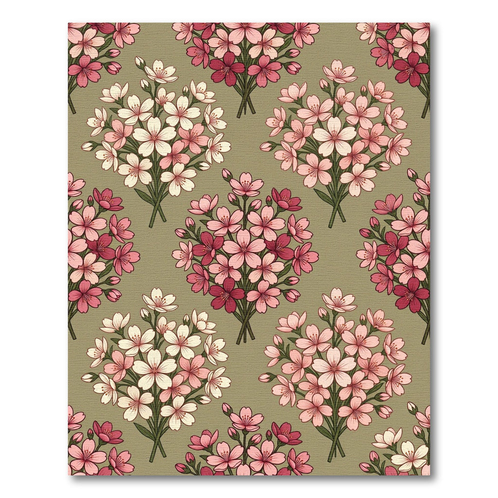 Pink Cherry Blossom Garden Bouquet Rug