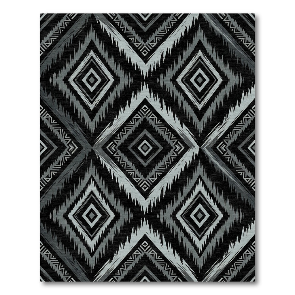 Monochrome Diamond Tribal Geometry Rug