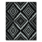 Monochrome Diamond Tribal Geometry Rug