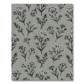 Delicate White Floral Sprigs Grey Background Rug