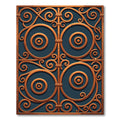Bronze Ornate Scrollwork Cobalt Circles Rug