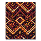 Earthy Warm Toned Geometric Chevron Rug