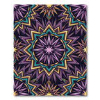Purple Yellow Teal Starburst Geometric Rug