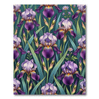 Lush Purple Iris Botanical Garden Rug