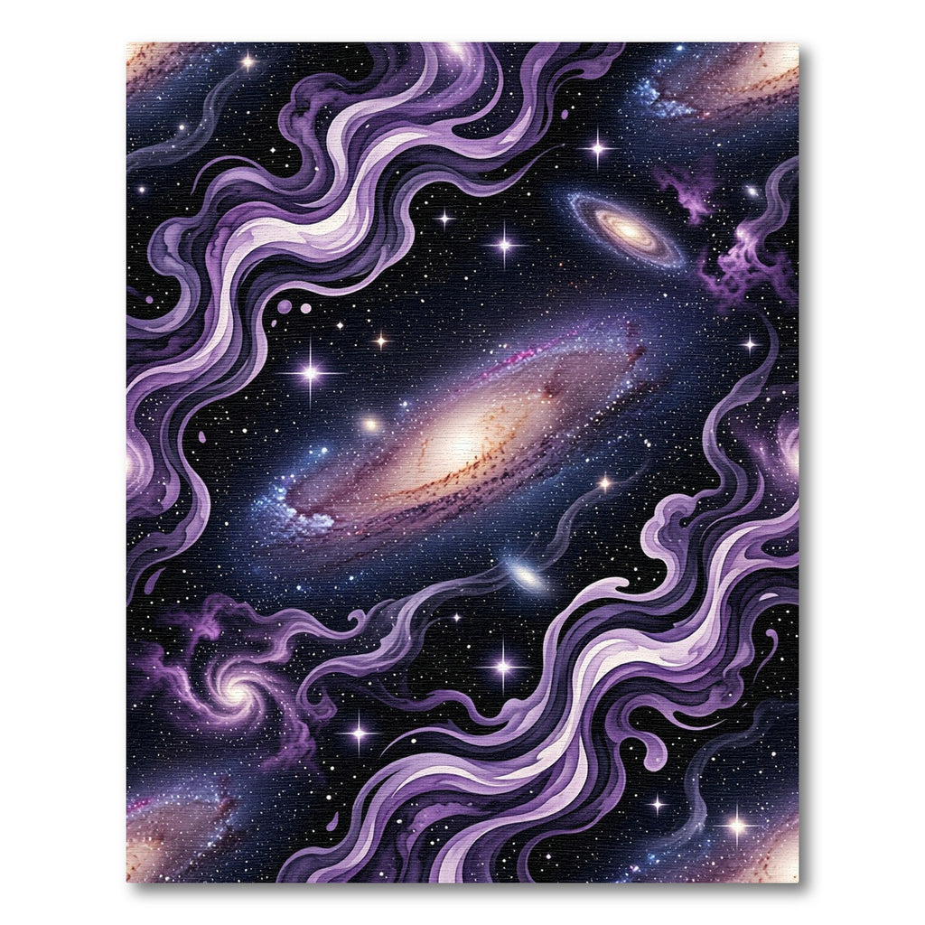 Ethereal Purple Cosmic Nebula Galaxy Rug