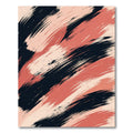 Modern Black Salmon Abstract Brush Stroke Rug