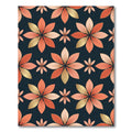 Coral Gold Floral Arrangement Rug