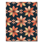 Coral Gold Floral Arrangement Rug