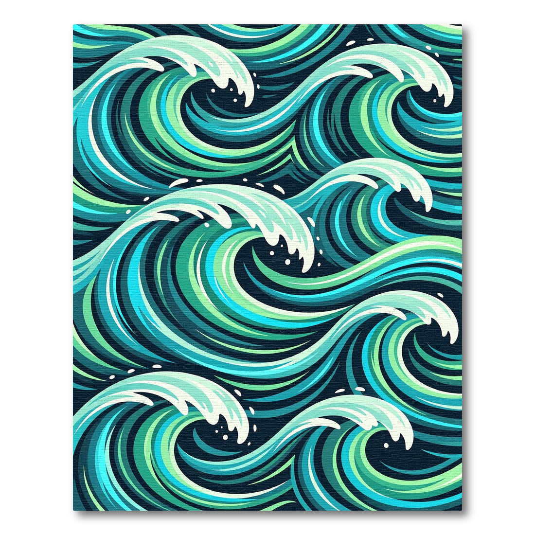 Oceanic Teal Swirling Waves Rug