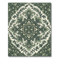 Elegant Sage Green Acanthus Medallion Rug