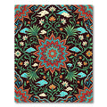 Vibrant Crimson Floral Medallion Cloud Art Rug