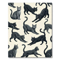 Sleek Black Gray Feline Collection Rug