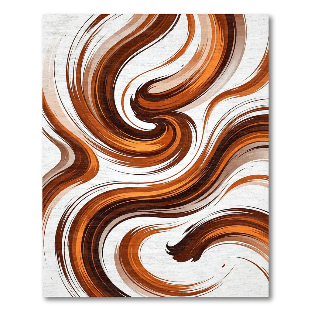 Earthy Copper Swirl Abstract Rug