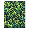 Lush Green Leaf Botanical Panorama Rug