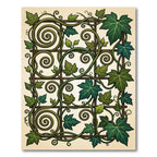Lush Green Ivy Trellis Scroll Rug