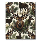 Majestic Forest Elk and Fern Woodland Rug