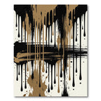 Black and Gold Abstract Ink Drip Rug