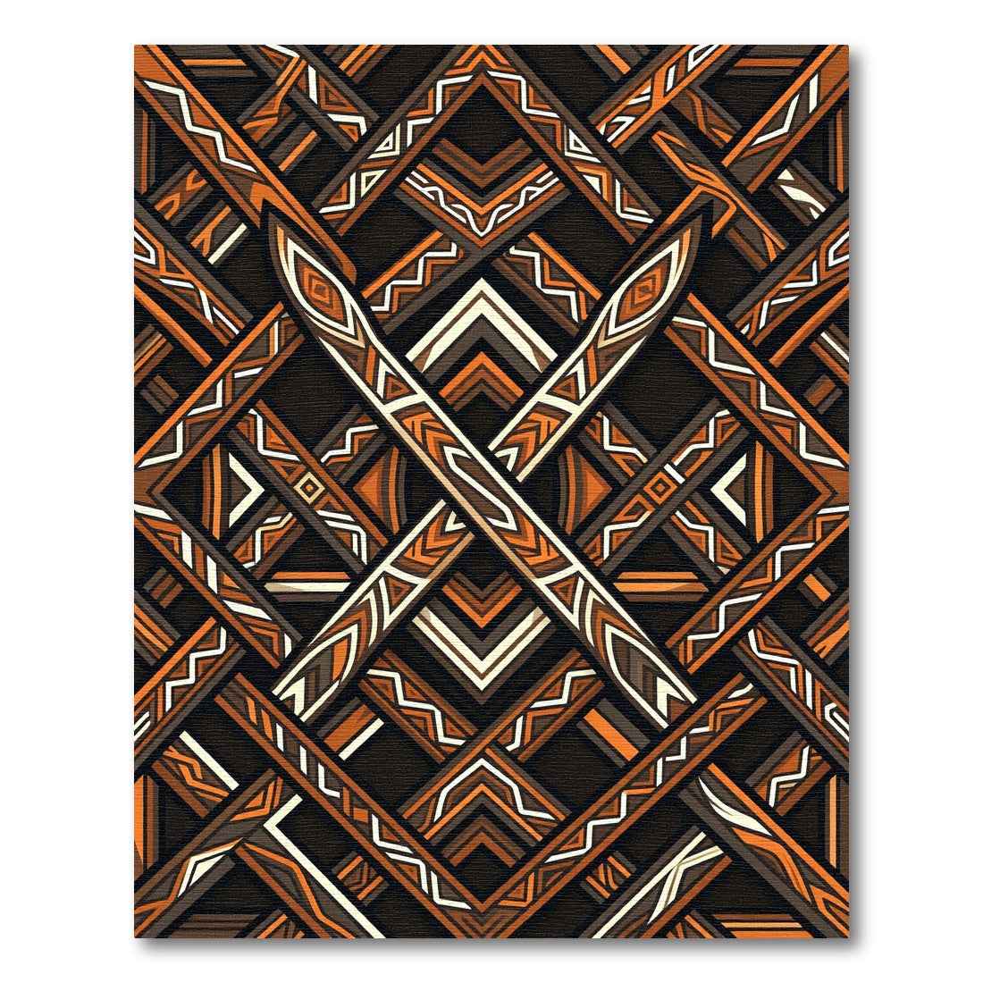 Geometric Earth Tone Tribal Abstract Rug