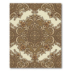 Golden Baroque Rose Scroll Rug