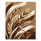 Earthy Wheat Ears Brushstrokes Rug