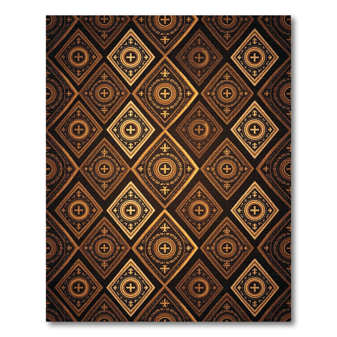 Gilded Cross Diamond Lattice Gold Rug