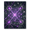 Neon Violet Cybernetic Radiant Grid Rug