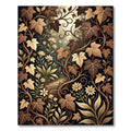 Golden Earth Toned Floral Vine Rug