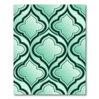 Elegant Mint Quatrefoil Geometric Trellis Rug