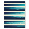 Coastal Deep Blue Abstract Stripe Layer Rug